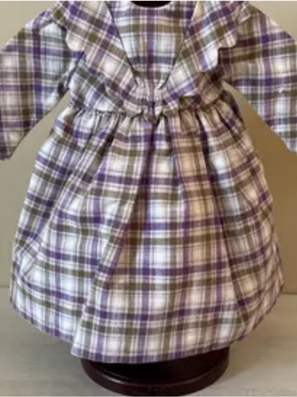 American Girl Plaid Dress in Purple and Olive